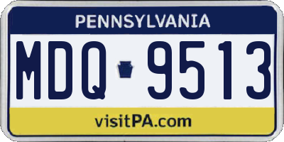 PA license plate MDQ9513