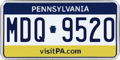 PA license plate MDQ9520
