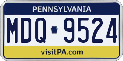 PA license plate MDQ9524