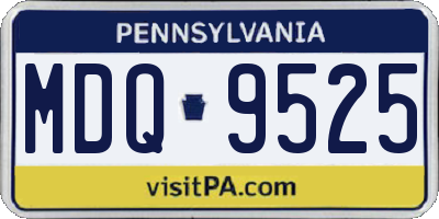 PA license plate MDQ9525