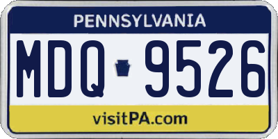 PA license plate MDQ9526