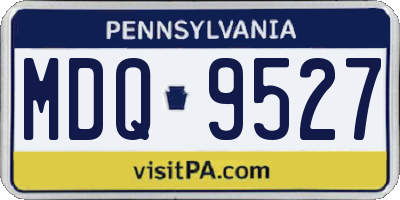 PA license plate MDQ9527
