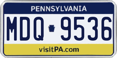 PA license plate MDQ9536