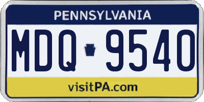 PA license plate MDQ9540
