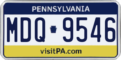 PA license plate MDQ9546
