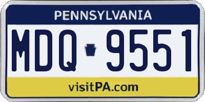 PA license plate MDQ9551