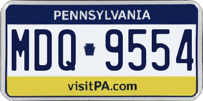 PA license plate MDQ9554