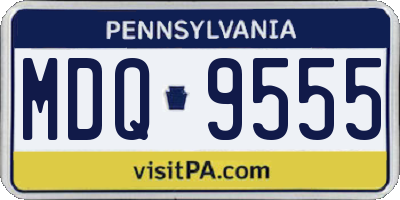 PA license plate MDQ9555