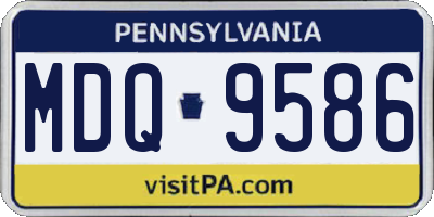 PA license plate MDQ9586