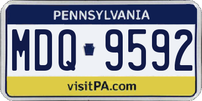 PA license plate MDQ9592