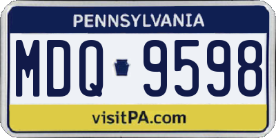 PA license plate MDQ9598