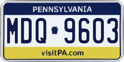 PA license plate MDQ9603