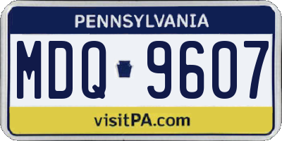 PA license plate MDQ9607