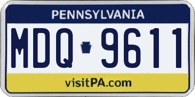 PA license plate MDQ9611