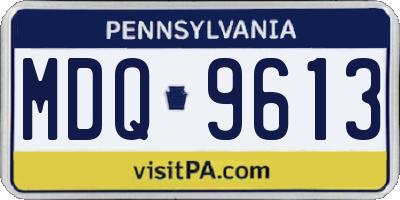 PA license plate MDQ9613
