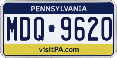 PA license plate MDQ9620