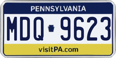 PA license plate MDQ9623