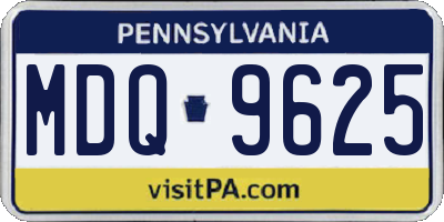 PA license plate MDQ9625