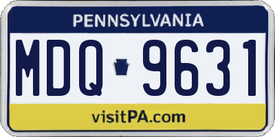 PA license plate MDQ9631