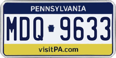 PA license plate MDQ9633