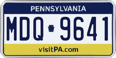 PA license plate MDQ9641