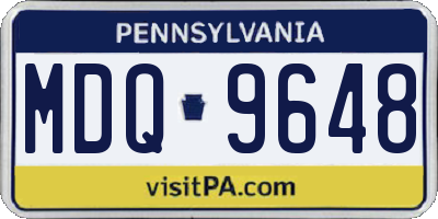 PA license plate MDQ9648