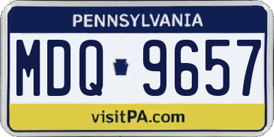 PA license plate MDQ9657
