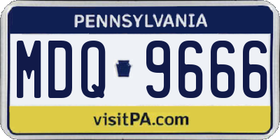 PA license plate MDQ9666
