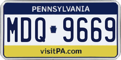PA license plate MDQ9669