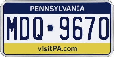 PA license plate MDQ9670