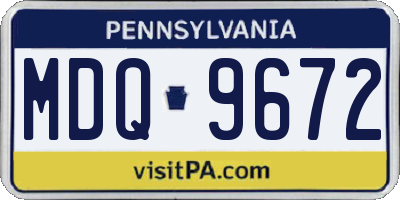 PA license plate MDQ9672