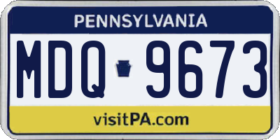 PA license plate MDQ9673