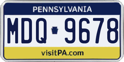 PA license plate MDQ9678