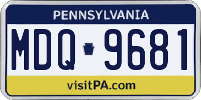 PA license plate MDQ9681