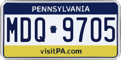PA license plate MDQ9705