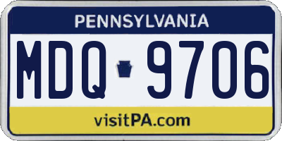 PA license plate MDQ9706