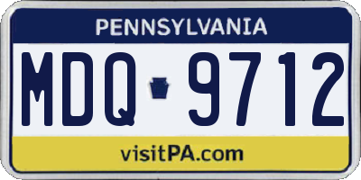 PA license plate MDQ9712