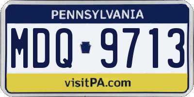 PA license plate MDQ9713