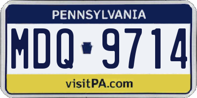PA license plate MDQ9714