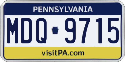 PA license plate MDQ9715