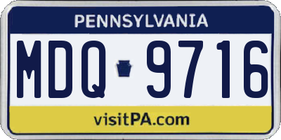 PA license plate MDQ9716
