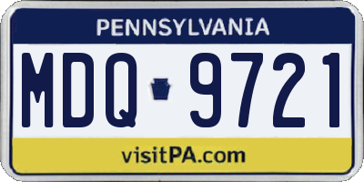 PA license plate MDQ9721