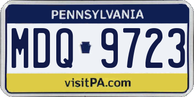 PA license plate MDQ9723