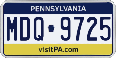 PA license plate MDQ9725