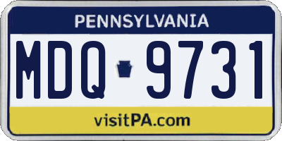 PA license plate MDQ9731