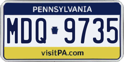 PA license plate MDQ9735
