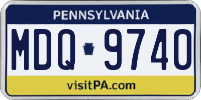 PA license plate MDQ9740