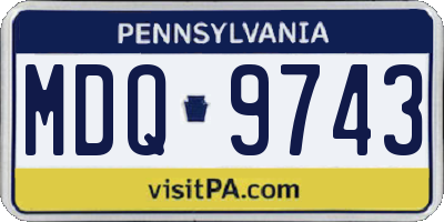 PA license plate MDQ9743