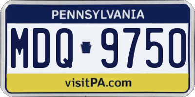 PA license plate MDQ9750