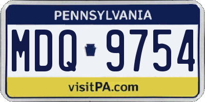 PA license plate MDQ9754